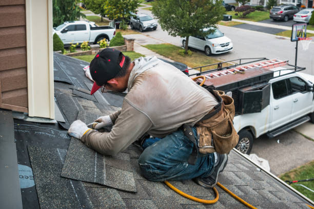 Professional Gutter Installation technician working in Schooleys Mountain, NJ
